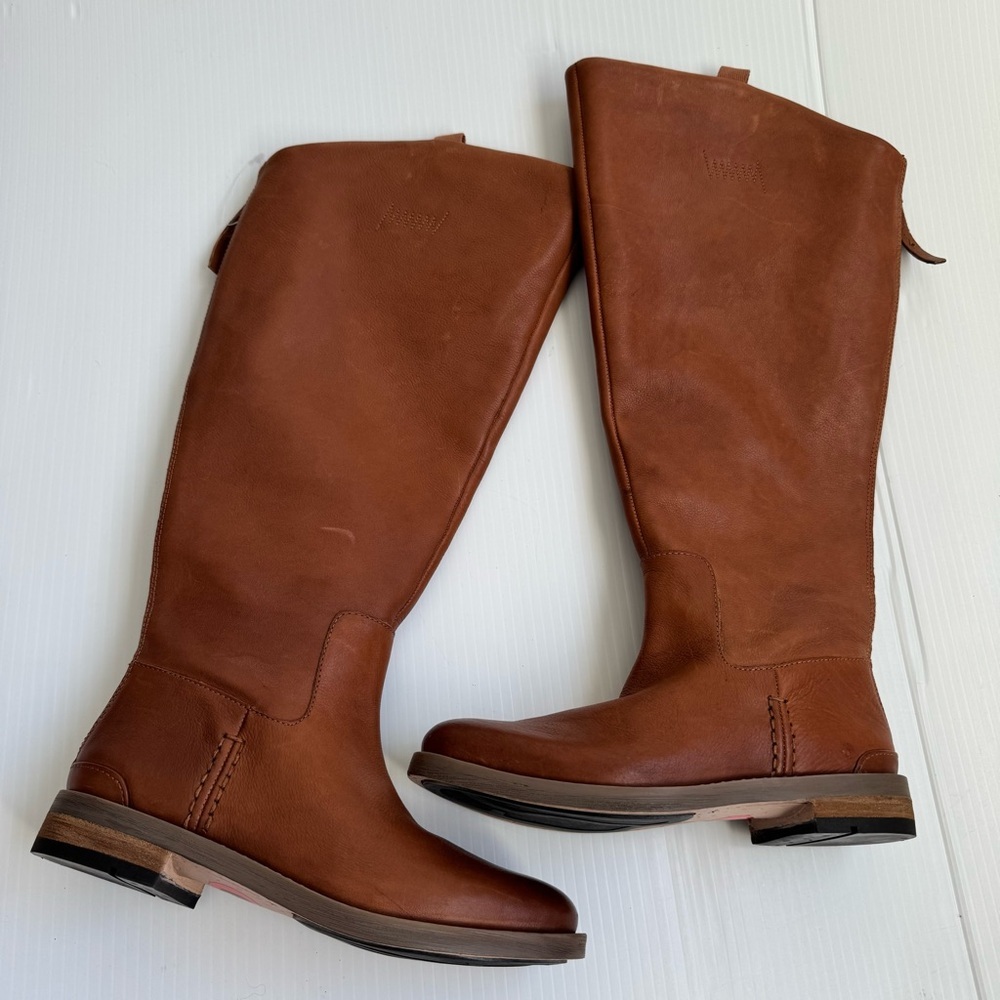 Franco Sarto Meyer wide calf size 6 Women's Brown Leather Knee-High Boots